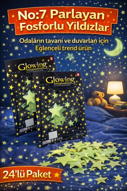 FOSFORLU YILDIZLAR NEON PARLAYAN NO:7 / 24LÜ PAKET